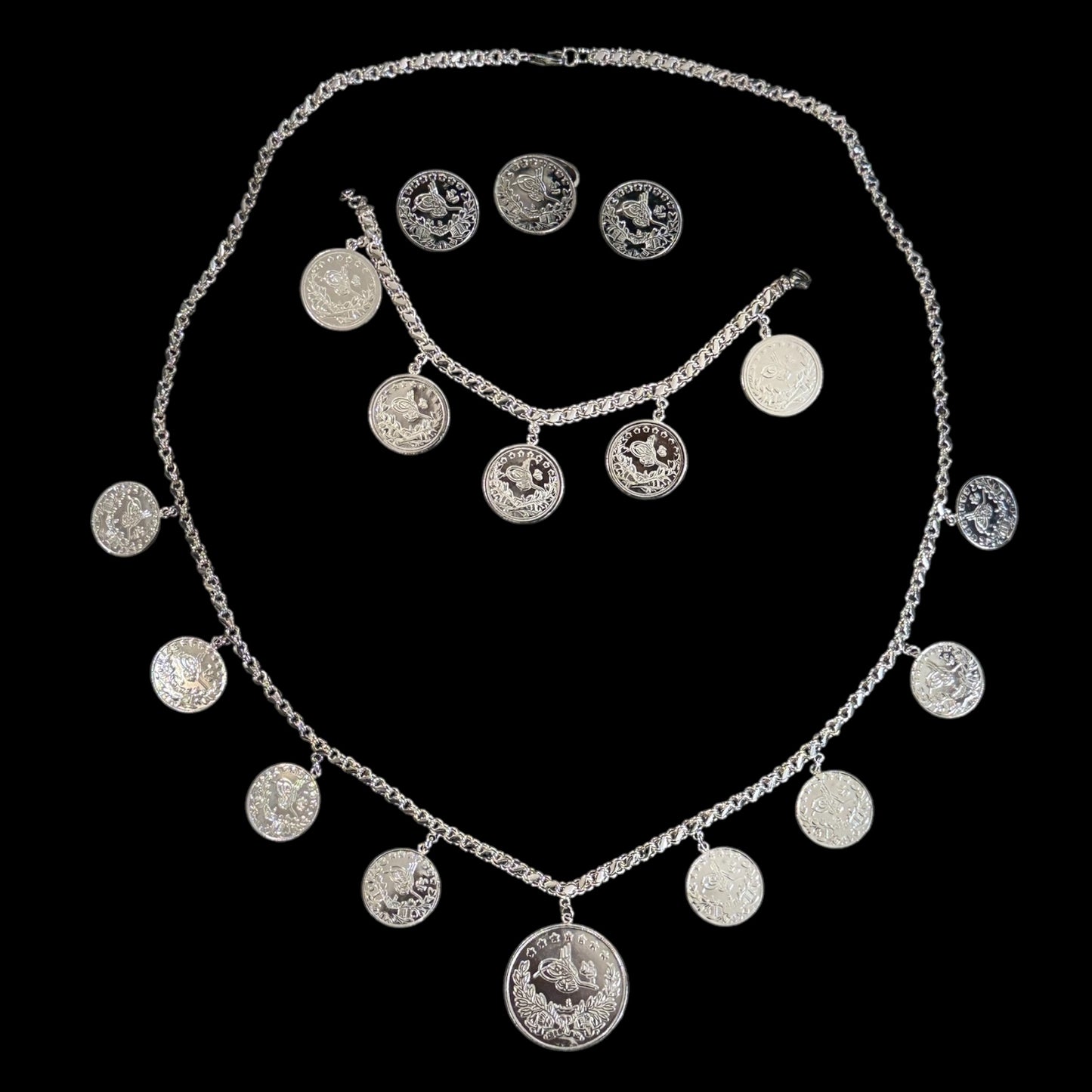 طقم ليرات مع مخمس فضة 925