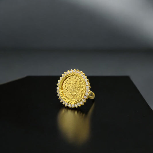 خاتم ليرة فضة نسائي عيار 925