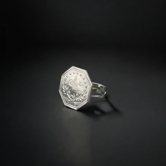 خاتم ليرة فضة نسائي عيار 925