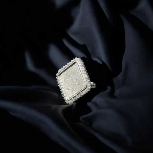 خاتم ليرة فضة نسائي عيار 925