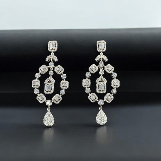 حلق فضة إيطالي مميز عيار 926