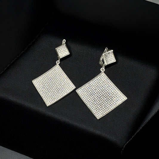 حلق فضة إيطالي مميز عيار 925