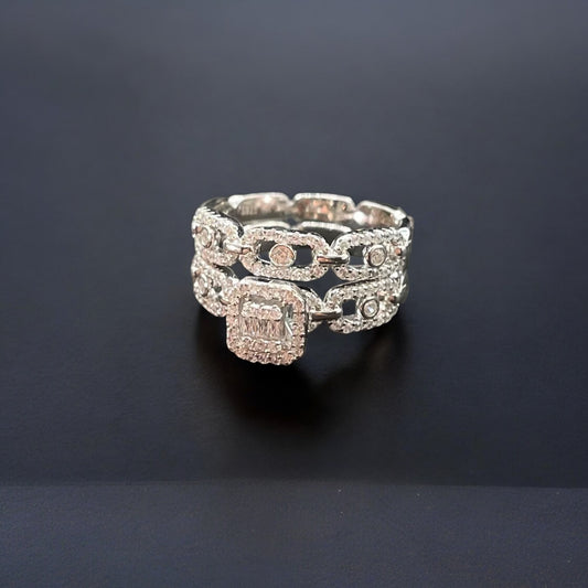 خاتم توينز نسائي فضة 925