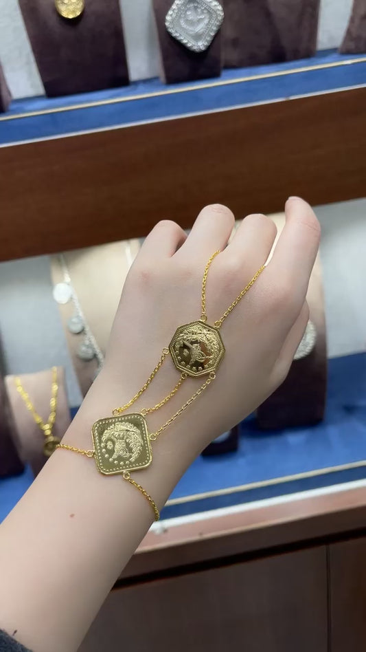 كف ليرات أصلية فضة نسائي 925